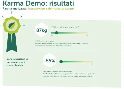 Badge green Salento Factory Karma Demo