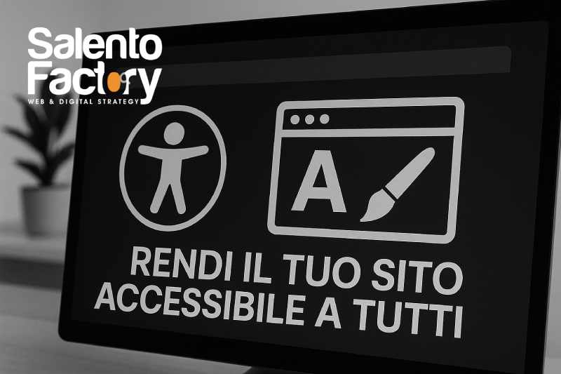 Fotografia in bianco e nero di una tastiera e un sito web, a simboleggiare l’accessibilità digitale obbligatoria entro il 2025.