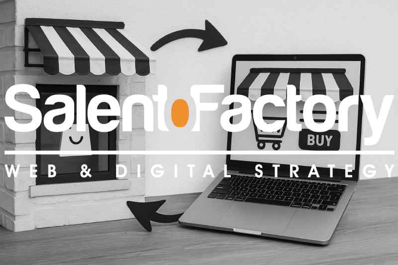 Negozio fisico collegato a e-commerce su laptop a Lecce