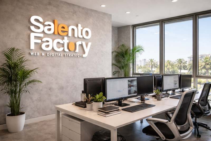La sede operativa di Salento Factory: strategia digitale, sviluppo web e marketing per aziende di Lecce e provincia.